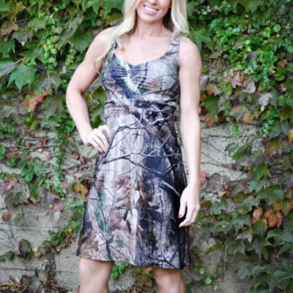 Camo Print Womens Dress Camouflage Camo Bridesmaid Wedding Dress Made in USA